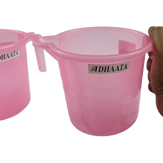 ADHAATA Bathing Mug 1.5L Pack of 2 Pink