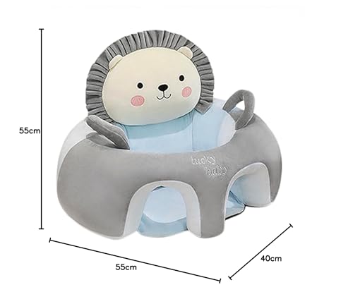 Baby Sitzstuhl Kinder Plüschsessel Sofa Stuhl für Kinderzimmer Baby Sitzhilfe Stützsitz Lernen Sitzen Sicherheitssitz Sitzkissen Kuscheltier Tier Kindersessel Plüschtiere Kleinkindmöbel (Löwe)