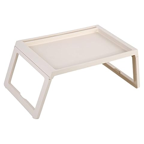UMDHAIYI Składane biurko, stół śniadaniowy, stół komputerowy, stojak na laptopa, przenośna taca do serwowania (beżowa)