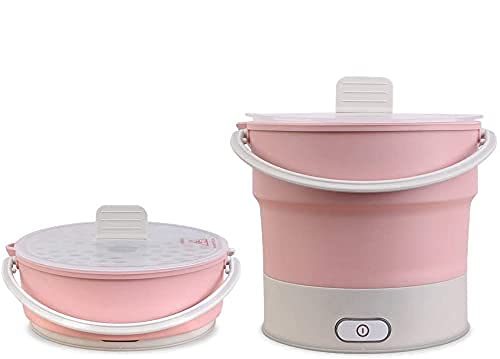 Mini panela elétrica dobrável, panela elétrica de 600 ml, panela elétrica portátil, vaporizador de á