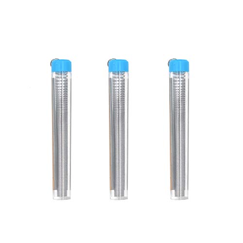 3 Pack Solder Wire Tube with Flux Rosin Core Tin Lead in Storage Tube for Electronics Soldering DIY Work, 0.3mm, 0.4mm, 0.5mm