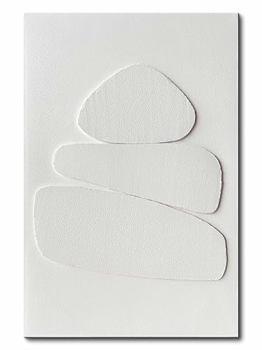 Creespi White Textured Wall Art - Hand Painted Minimalist 3D
