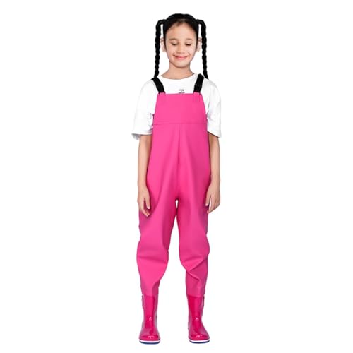 Generisch Botas de vadeo para pesca para niños, botas de vadeo para niños con botas, vadeadores de una pieza para botas impermeables | Pantalones de lluvia, vadeadores, trajes de agua para
