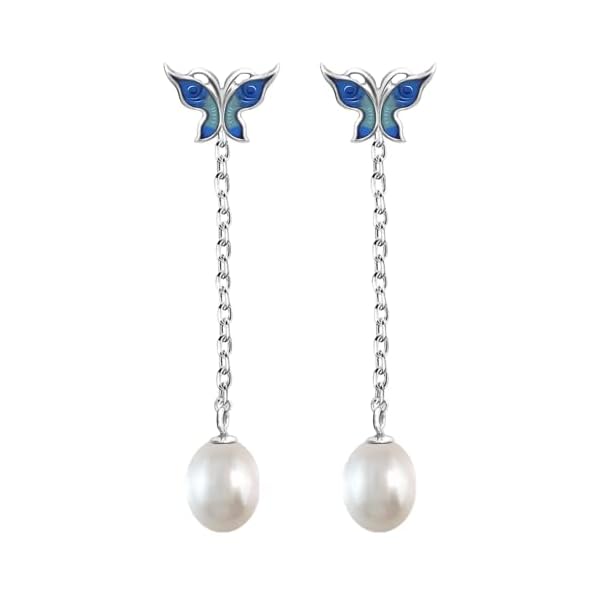 GIVA 925 Silver Womens Butterfly Pearl Earrings |Gifts For Womens & Girls | Certificate Of Authenticity & 925 Stamp| 6 Month Warranty