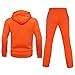 R RAMBLER 1985 Mens Tracksuit 2 pieces thick Fleece Hooded Sweatsuit set,full zip fashion solid color jogger suit running sports outwear(orange,M)