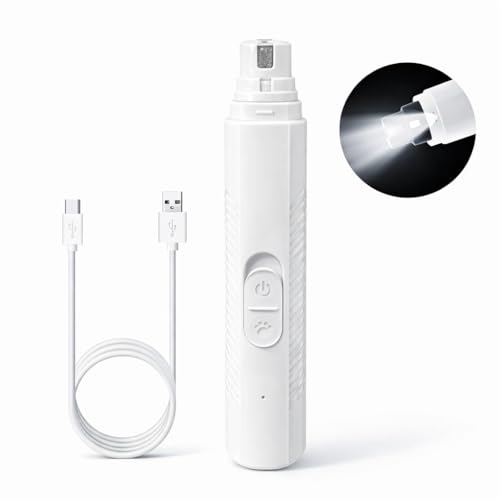 Image of Pet Nail Grinder with LED Light for Blood Line Detection, USB Rechargeable, Safe Paw Care Tool for Dogs and Cats (Nail Grinder)