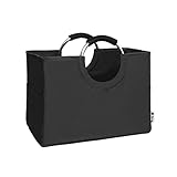 Large Collapsible Beach Bag,Utility Tote with Comfortable Aluminum Handle,Reusable Grocery Shopping...
