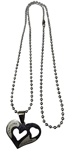 Beauty Tool (Hart white ) Locket With Chain Stainless Steel Chain for Boys and Girls Pendant Set. |pack of 1 |(silver color)