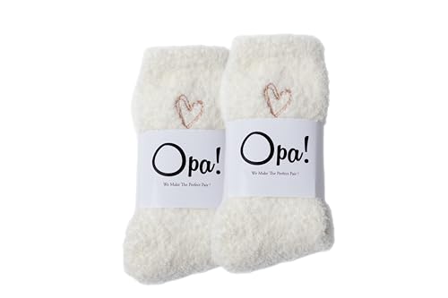 Image of Opa! Ultra Soft Fuzzy Socks for Women & Men- Warm & Cozy Cloud Socks for Sleeping, Gifts, Travel, Lounge Wear - 2 pairs