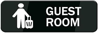 Guest Room Acrylic Sign for House Home Office, Strong Self-Adhesive for Front Door Yard Hospitality Spaces 3x10 Inch