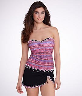 Profile by Gottex Women's Standard Lettuce Ruffle Side Tie Skirted Swimsuit Bottom - Image 2