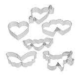 Ciieeo 6 Stück Keksform Valentinstag-ausstecher Hochzeitsplätzchen Fondant-ausstechform Keksschneider Amor-keks Romantische Kekse Puzzle-cutter Herzkuchenformen Silber Rostfreier Stahl