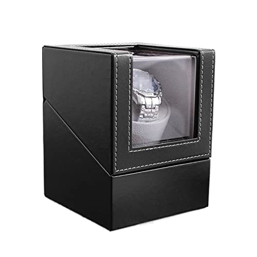Enrollador de relojes Motor enrollador de relojes Agitador de relojes Enrollador de relojes PU Estuche Soporte Exhibidor Automático Mecánico Negro Marrón Caja enrolladora de relojes automática (N