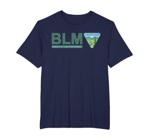 The Original BLM - Bureau of Land Management (Color) T-Shirt, Men's Big and Tall, Navy Blue, 2X Tall