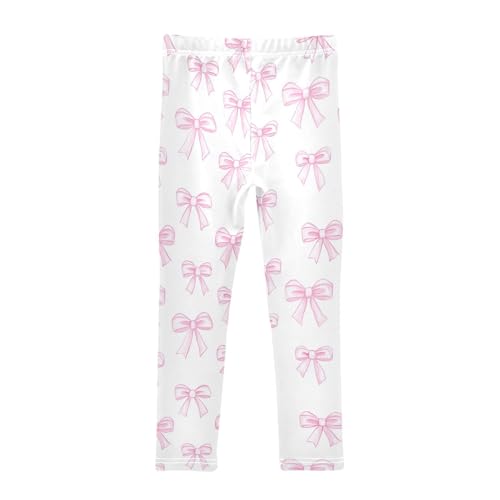 Wusikd Pink Bows 1 Girls' Leggings Toddler Doodles Kids Yoga Pants Dance Active Tights 4T2