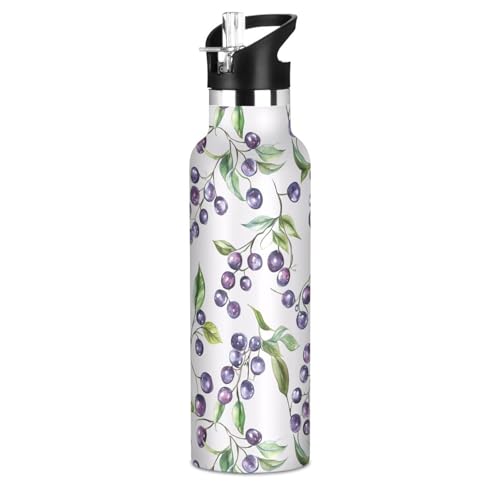 Purple Saskatoon Berry Fruit Leakproof BPA Free Kids