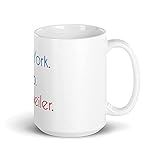 White Glossy Mug Heusweiler Becher  Tasse mit lustigem Spruch: New York. Rio. Heusweiler.