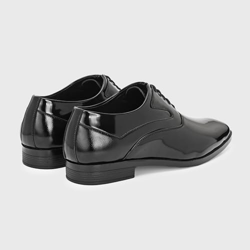 Image of Centrino Men's Formal Glossy Lace-Up Shoes | Patent Leather Oxford Dress Shoes|Comfortable Pointed Toe Formal Shoe| Stylish Looking Footwear for Formal Business Wedding & Office Shoes (9360)