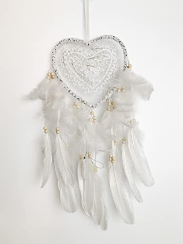 LYNIVOODS Handmade White LED Dream Catcher Wall Hanging - Beautiful Home Decor Ornament to Enhance Your Living Space