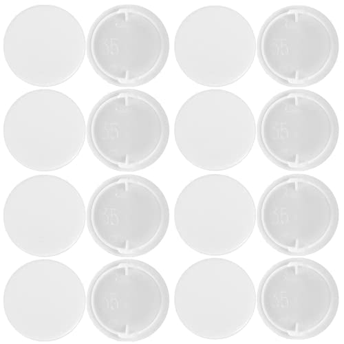 Lot de 40 cache-trous en plastique pour charnières murales et armoires de cuisine - 35 mm - Blanc