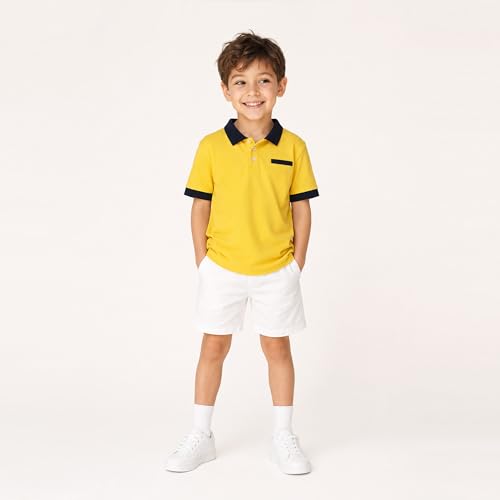Image of Mud Kingdom Boys Polo Shirt Short Sleeve School Uniform Pique Polo Summer