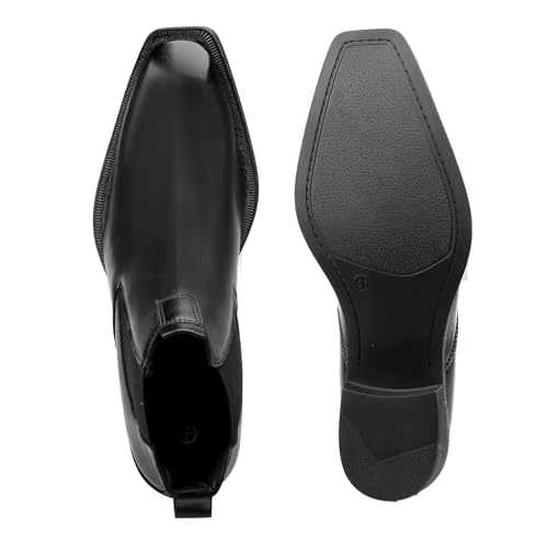 Image of Men's 2 Inch Heel Height Increasing Faux Leather Material With Casual Formal Slipon Chelsea Boot.