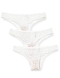 chinas neue seidenstraße  Amazon-Marke: Iris & Lilly Damen Brazilian-Slip aus Spitze, 3er-Pack, Weiß (Bright White), S, Label: S