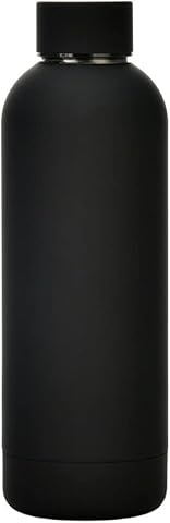 500ml/17oz Double Wall Stainless Steel Bottle,Hot/Cold Water Bottle for Men/Women,Small Mouth Thermos,Vacuum Flask,Leakproof Water Bottles for Kids/Boys/Girls (Black)