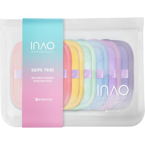 essence INAO inner and outer beauty Swipe Tribe Reusable Makeup Remover Pads by essence, Mehrfarbig, reinigend, Nanopartikel frei, 1er Pack (7pcs)