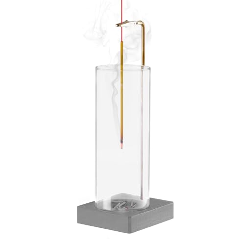 Durmmur Wooden Incense Holder for Sticks, Ash Catcher with Removable Glass