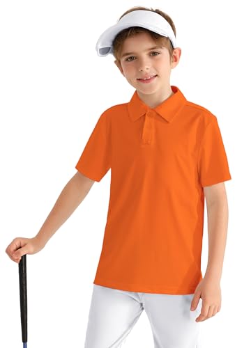 Image of MIVEI Kids' Performance School Uniform Polo Shirt Breathable UPF50+ | Youth Boys Girls Short Sleeve Golf Collared Shirts Grid Dry Fit Wrinkle Free Stretch Lightweight Cool Athletic Button Dress