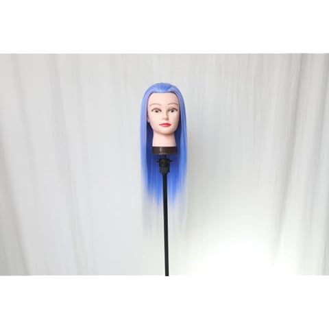 Training Head, DanseeMeibr Plus Synthetic Fiber Hair Silky Hairdressing Head Cover