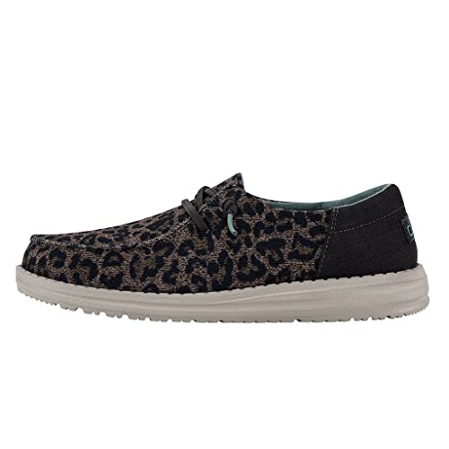 Image of HEYDUDE Women's Wendy Sox Leo Brown Size 11 | Women's Shoes | Women's Lace Up Loafers | Comfortable & Light-Weight