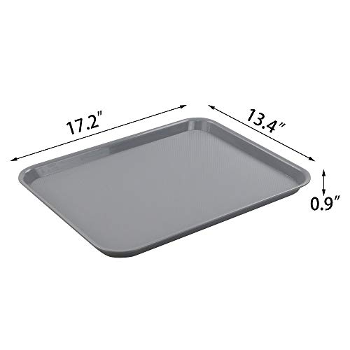 Uumitty 6-Pack Rectangular Plastic Serving Trays, Fast Food Cafeteria Tray #TOP2