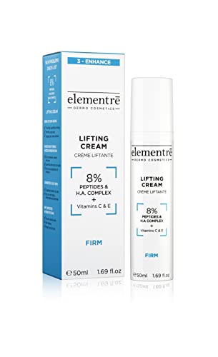 Crema lifting antiedad Elementre con péptidos y ácido hialurónico hidratante facial 50 ml