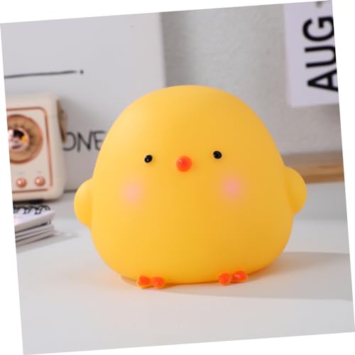Lámpara de mesa pollo amarillo de vinilo para decoración miniatura 4