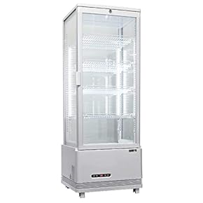 冷蔵ショーケース Amazon | Hijiru 大型4面ガラス冷蔵ショーケース 280L/ブラック