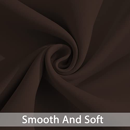 Yakamok Blackout Curtains Room Darkening Thermal Insulated Window Panels,Solid Grommet Top Drapes for Bedroom/Living Room(42Wx72L, Chocolate Brown, 2 Panels)