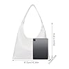 KYSUN Hobo Taschen, PU Leder Lässige Shopper, Gewebte Tote Tasche, Schultertaschen Damen, PU Tragetasche für Damen, Gewebte Ledertasche Einkaufstasche, PU Umhängetasche Unterarm Damen (Weiß) #3