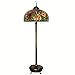 Produktbild 26-Zoll-Tiffany-Stil Stehlampe (74 Zoll Hoch Glasmalerei Schatten Boden Standleuchten) 6 Licht Voll Kupfer Basis Für Schlafzimmer Wohnzimmer Lesen Beleuchtung Tisch Set (Zugkette) (Farbe : 110v)