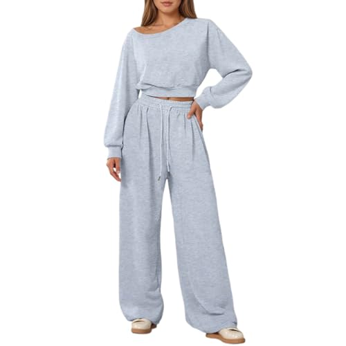 Survêtement de sport confortable avec sweat-shirt col rond et jogging