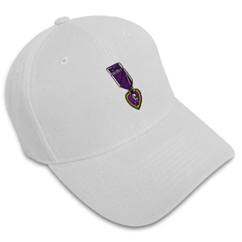 Custom Baseball Cap Army Military Purple Heart Embroidery Insignias Acrylic Dad Hats For Men & Women White Design Only #TOP19