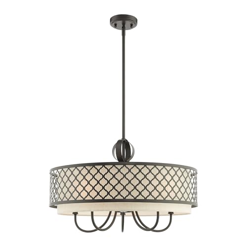 Livex Lighting Pendant Chandelier, Steel, English Bronze