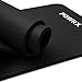 POWRX Tappetino fitness antiscivolo 190 x 60 x 1,5 cm - Ideale per Yoga, Pilates e Ginnastica - Extra morbido e spesso - Ecocompatibile con tracolla e sacca trasporto + Poster (Nero)