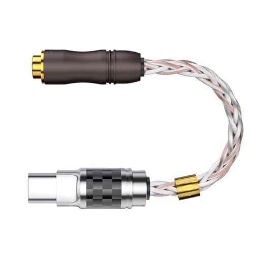 Adaptador tipo C a jack de sonido claro con cable de 9 cm 3