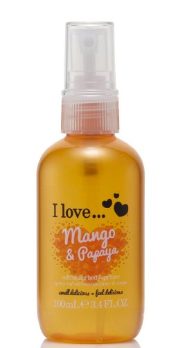 I LOVE Mango and Papaya Refreshing Body Spritzer - Body Mist Fragrance - Long Lasting Body Spray with Fruity Mango and Papaya Fragrance - 3.4 oz