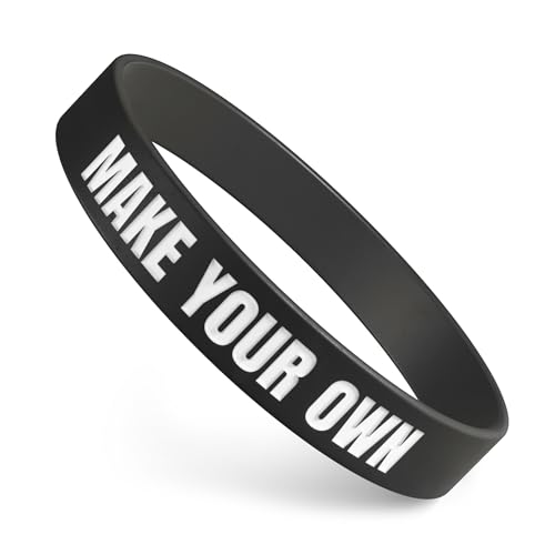 Custom Wristbands For Events, Fundraisers & Promotions | Add Text, Icons, & Logos | Bulk Rubber Bracelets | Classic 1/2” | 100% Silicone