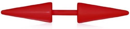Urban Male Stainless Steel Fake Ear Expander Solid Red Spikes