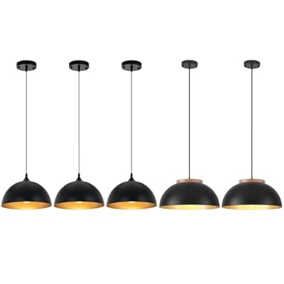 11.8" Black Dome Pendant Lights 3 Pack and 15.7" Farmhouse Pendant Light 2 Pack