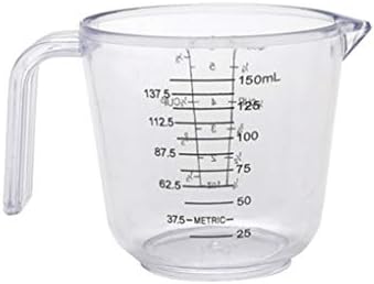 Rekkles Transparent Plastic Measuring Cups Multi Measurement Baking Cooking Tool Liquid Measure Jug Container 150ml